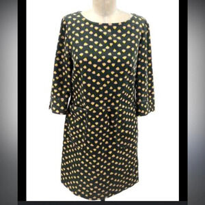 Boden day dress green corduroy with yellow flowers 8 petite US